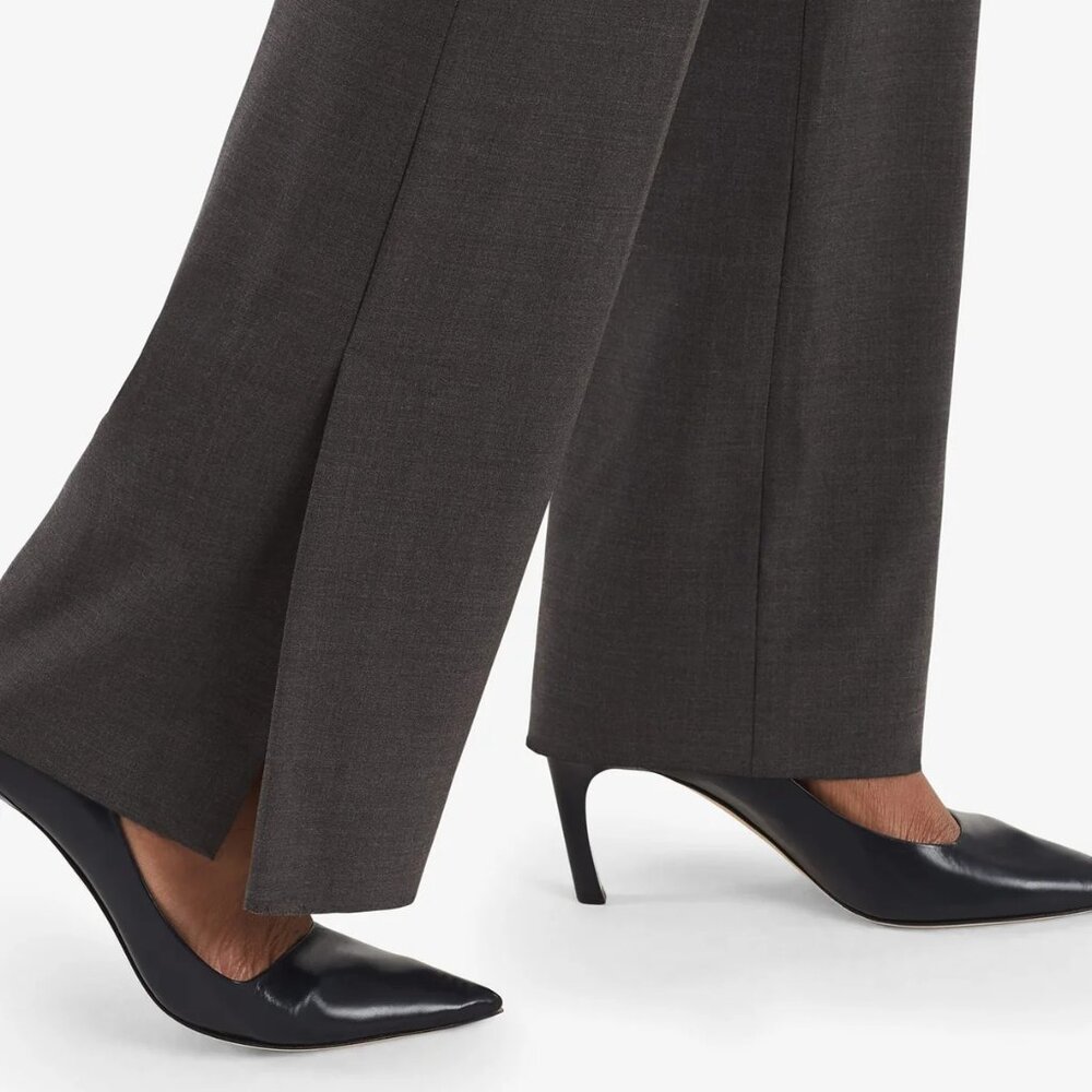 MM Lafleur Gray Melange The Clooney Trouser Pants Tropical Wool - Picture 2 of 12